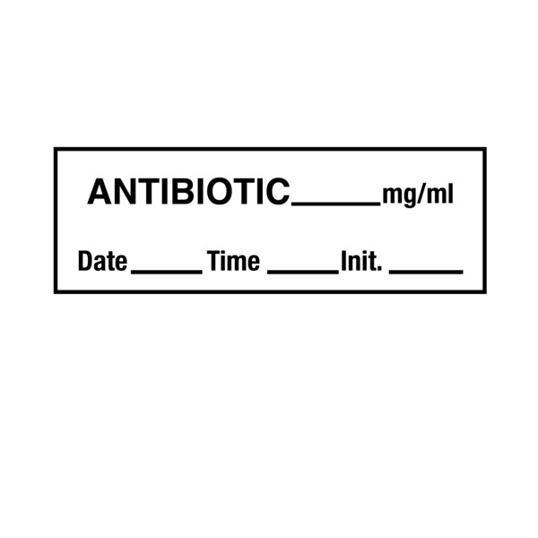 Tape, Antibiotic 1/2" x 500" White w/Black